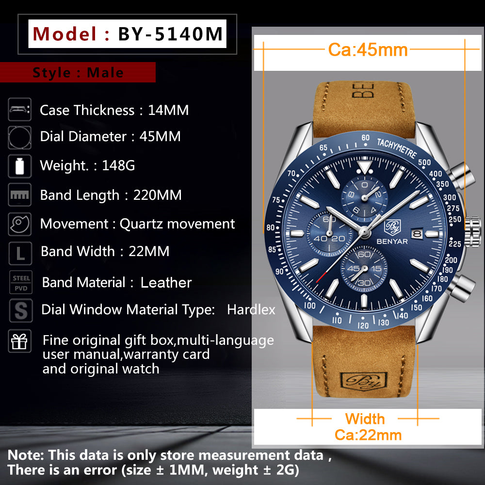 BENYAR 2025 New Men Watch