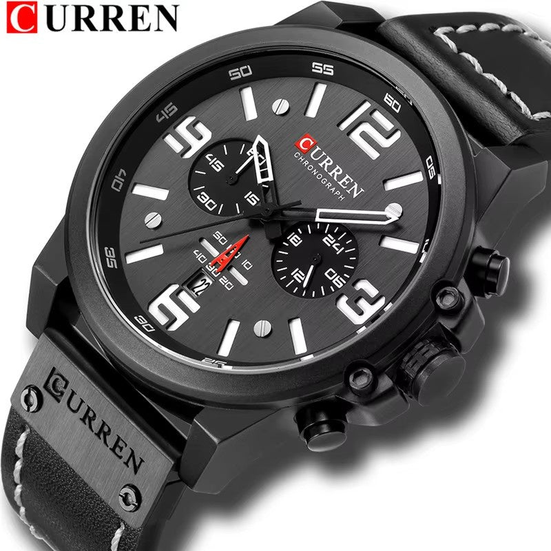 Luxury Curr leather strap Watch