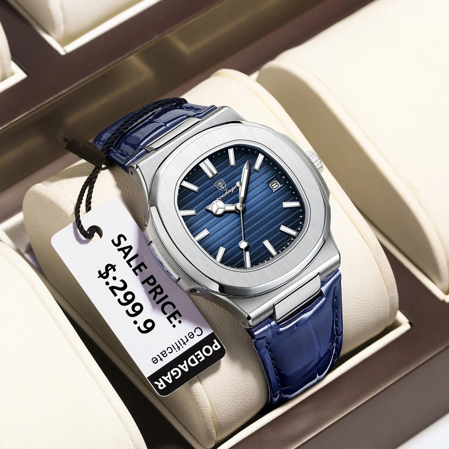 POEDAGAR Casual Square Men's Watch