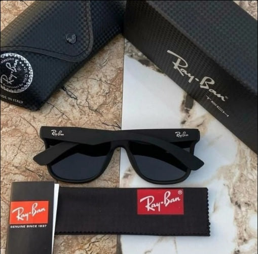 Luxury R-BAN Brand New Stylish Square Black Blaze Unisex Sunglass