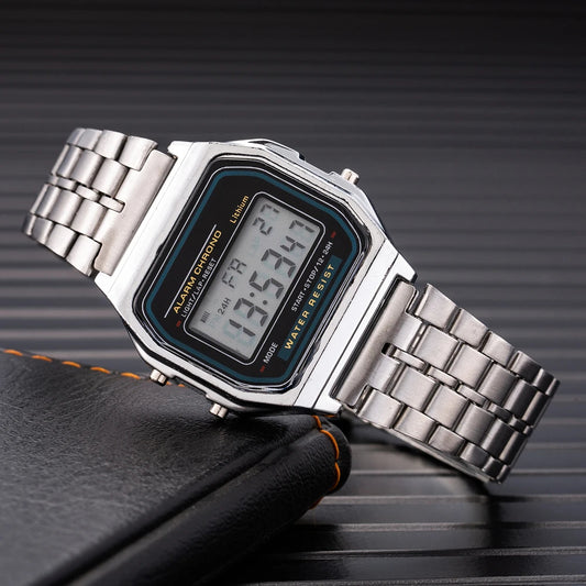 2025 Digital Watches For Men Sports Waterproof Bracelet Clock Gold
