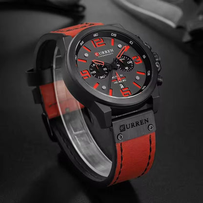 Luxury Curr leather strap Watch