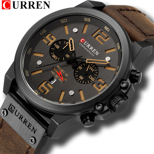 Luxury Curr leather strap Watch